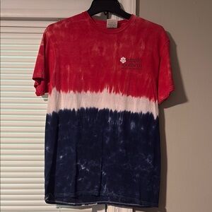 Simply Southern Red and Navy Tie-Dye Tee